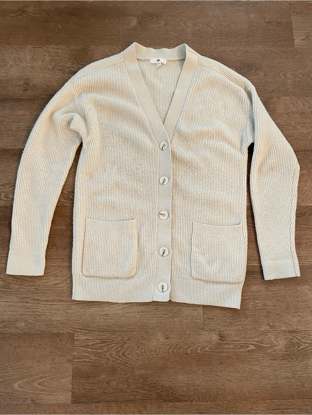 bp Cream Button-Front Pocket Cardigan